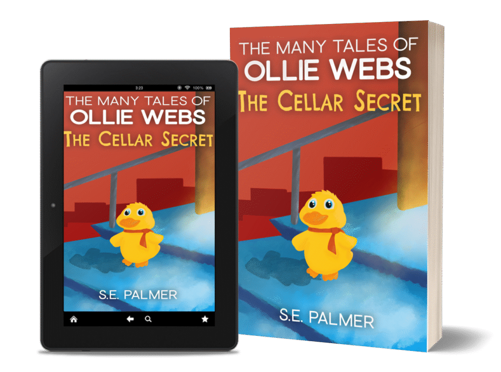 Mockup of The Cellar Secret as an ebook and paperback
